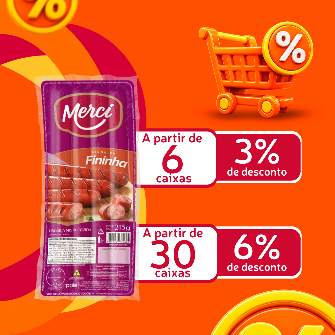 Lingui&ccedil;a Fininha 215g - Merc&iacute;